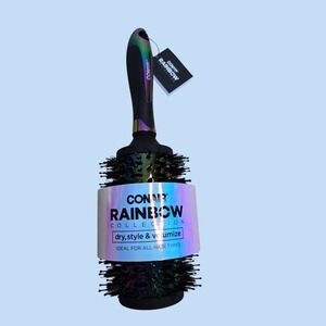 Conair Rainbow Collection Round Hair Brush Iridescent Oil Slick Styling Tool NEW